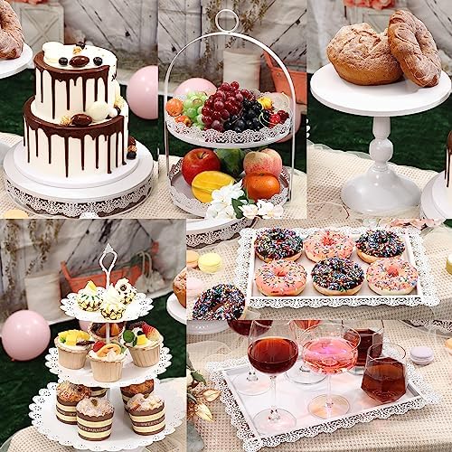 6 Pcs White Cake Stands Set for Parties and Celebrations