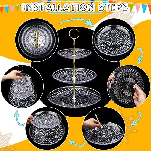 Pinkunn 9 Pcs Acrylic Cake Stand Set for Parties and Events